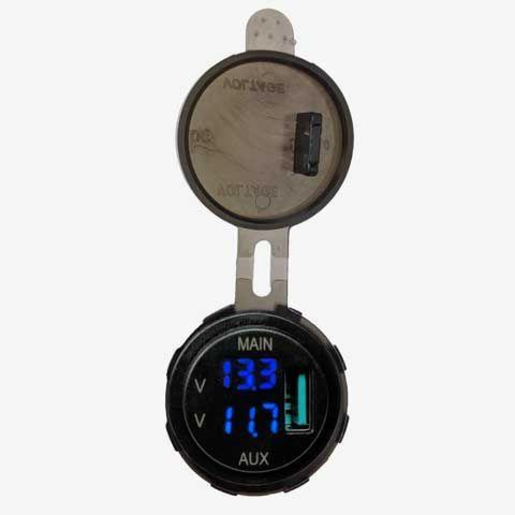 LightForce Dual Voltmeter With 3.0 Amp USB Fast Charger - CBUSB3