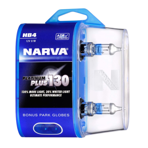 Narva Platinum Plus 130 Halogen Headlight Globes HB4 12V 51W - 48544BL2