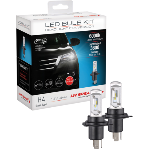 JW Speaker LED Bulb Kit Direct Fit H4/19 Base Type - 999004