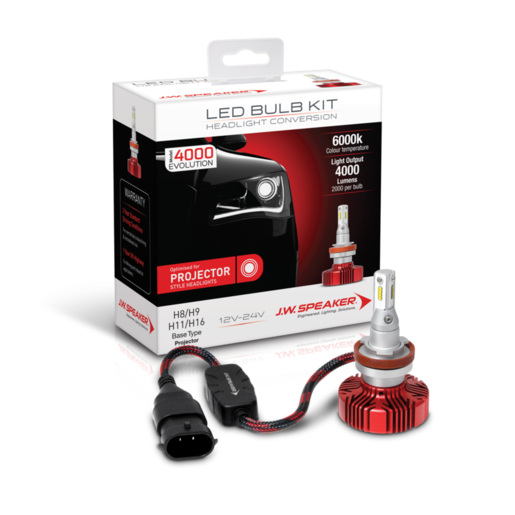 JW Speaker LED Bulb Kit EVO 4000 H8/9/11/16 Projector Base Type - 990011P
