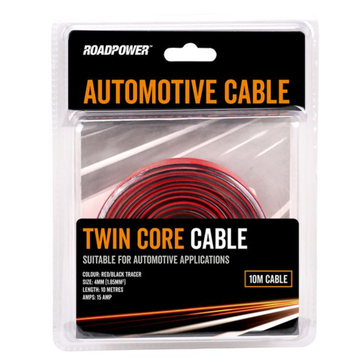 Roadpower Twin Core Cable 4mm 15A 10M Red/Black - VTTC4-10RB
