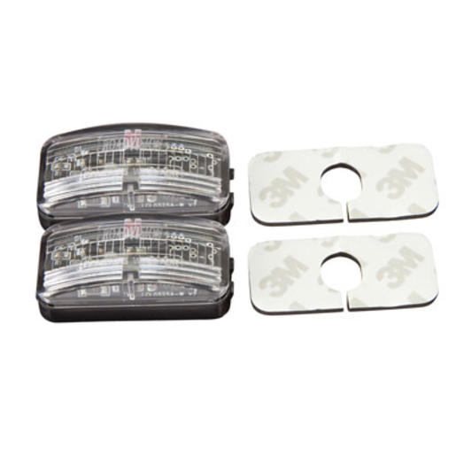 RoadVision LED Marker Lights Adhesive White 10-30V 50x25x15mm 2 Pack - BR7W2S