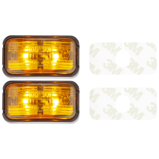 RoadVision LED Marker Lights Adhesive Amber 10-30V 50x25x15mm 2 Pack - BR7A2S