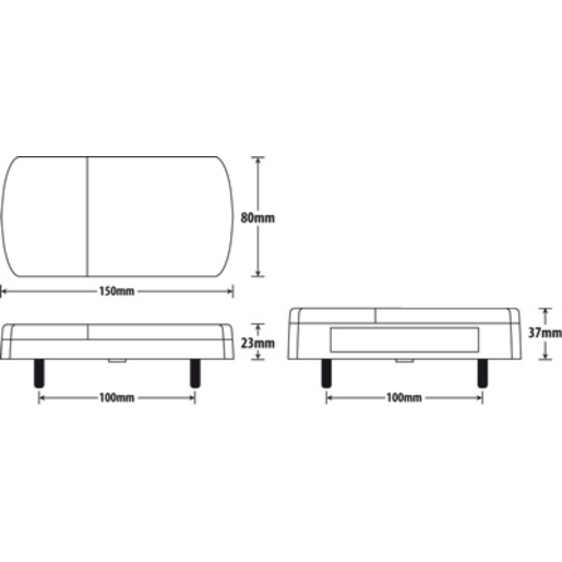 RoadVision LED Small Trailer Lights Combi 12V 150x80x37mm - BR207LRNP