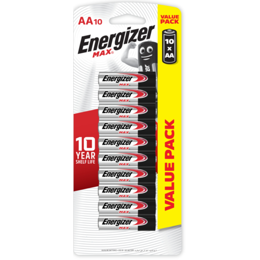Energizer MAX AA Alkaline Batteries 10 Pack - E000029100