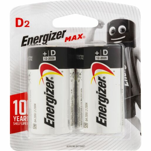 Energizer Max D Battery 2 Pack - E303259700
