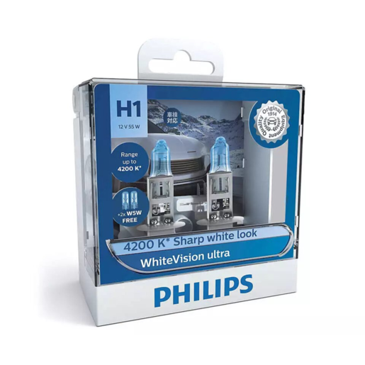 Philips White Vision Headlight Globes - 12258WVUSM