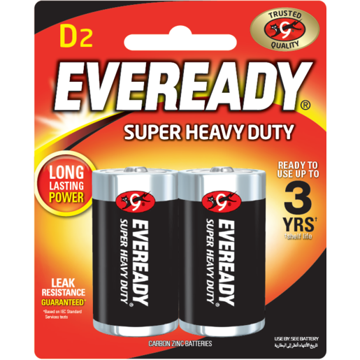 Eveready Battery SHD Size D 2 Pack - E301338400