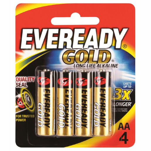 Eveready Gold Batteries Alkaline AA 4pk - E300362204