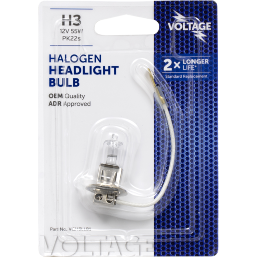 Voltage Globe H3 Long Life 12V 55W 1pk - VGH3LLB1