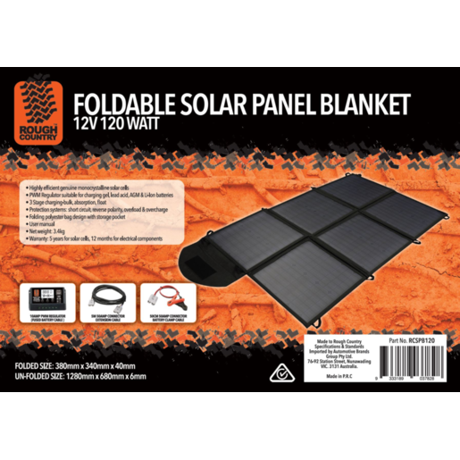 Rough Country 120W Foldable Solar Blanket Kit - RCSPB120