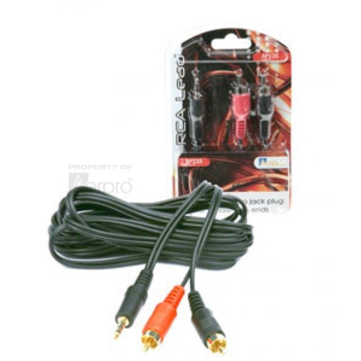 Aerpro 3.5mm Stereo Jack to 2 Male RCA 3 Metre - AP235