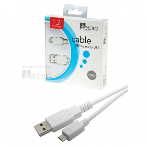 Aerpro Micro USB to Type-A USB Cable 1200mm White - ADM95 