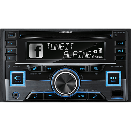 Alpine 2-DIN CD Receiver With Bluetooth - CDE-W296BT