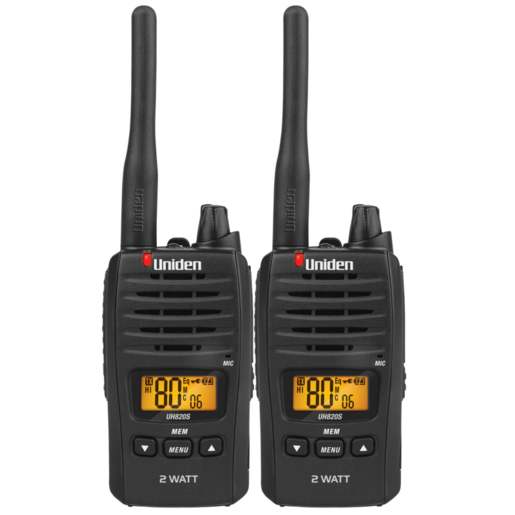 Uniden 80 Channels 2 Watt UHF Handheld Radio - UH820S-2