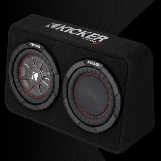 Kicker CompRT Sealed truck enclosure w/ one 8" CompRT subwoofer and  -43TCWRT8