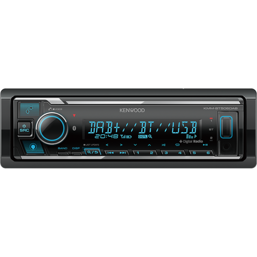 Kenwood Head Unit Digital Media Receiver w/DAB Tuner & Bluetooth - KMM-BT506DAB