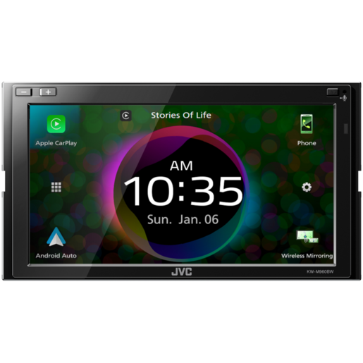 JVC 6.8" AV Head Unit w/ Apple Carplay & Android Auto - KW-M960BW