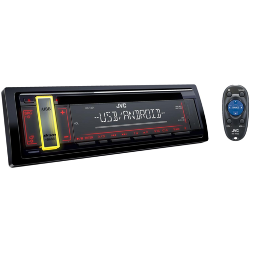 JVC CD Receiver With USB/AUX Input 1DIN 200W - KD-T401