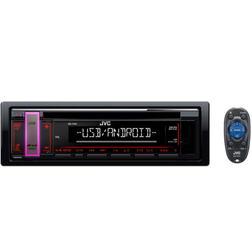 JVC CD Receiver With USB/AUX Input 1DIN 200W - KD-T401