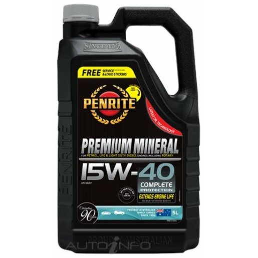 Penrite Premium Mineral 15W-40 Engine Oil 5L - PMO15005