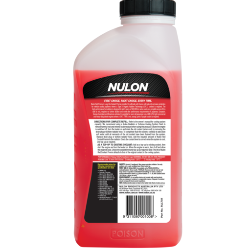 Nulon Red Premium Long Life Coolant Premix 1L - RLLTU1