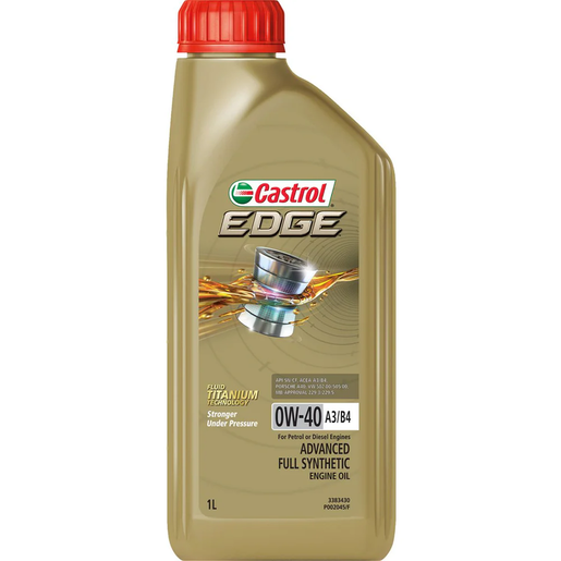 Castrol Edge 0W-40 A3 B4 Full Synthetic Engine Oil 1L - 3383430