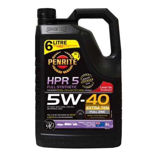 Penrite HPR 5 5W-40 Full Synthetic Engine Oil 6L - HPR05006