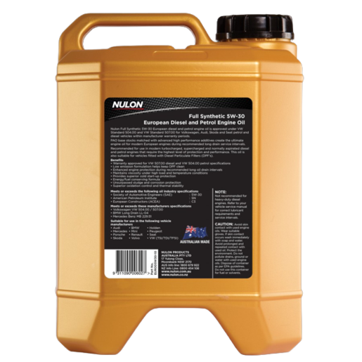 Nulon Full Synthetic 5W-30 European Diesel Engine Oil 10L - EUROD5W30-10