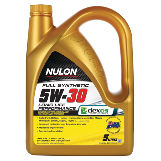 Nulon Full Synthetic 5W-30 Long Life Performance Engine Oil 5L - SYN5W30-5