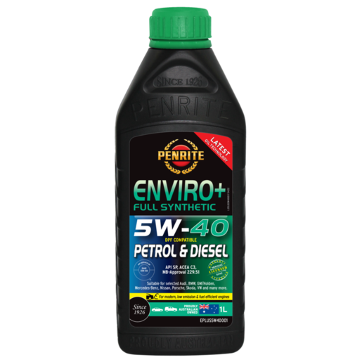 Penrite Enviro+ 5W-40 Full Synthetic Engine Oil 1L - EPLUS5W40001