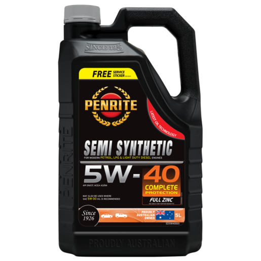 Penrite 5W-40 Semi Synthetic Engine Oil 5L - ED5W40005