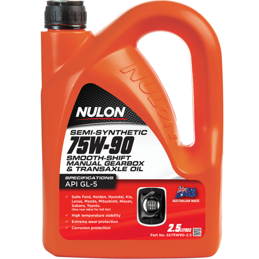 Nulon 75W-90 Semi Synthetic Shft Manual Gearbox Transaxle Oil 2.5L - SS75W90-2.5