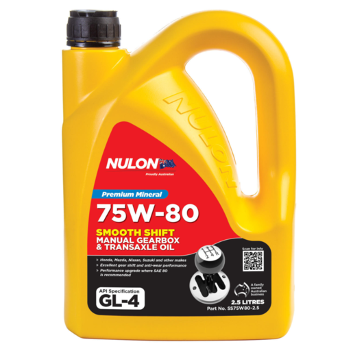 Nulon 75W-80 Semi Synthetic Manual Gearbox and Transaxle Oil 2.5L - SS75W80-2.5