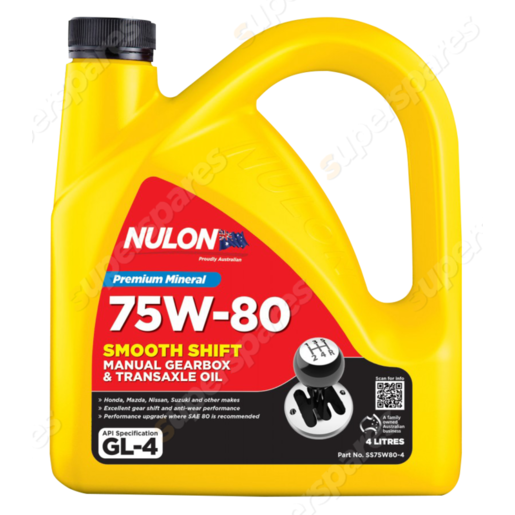 Nulon Semi Synthetic 75W-80 Manual Gearbox and Transaxle Oil 4L - SS75W80-4