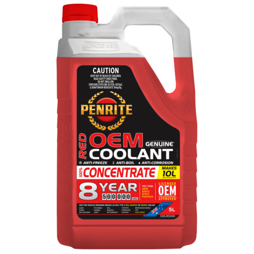 Penrite Red OEM Coolant Concentrate Anti-Freeze Fluid 5L - COOLRED005