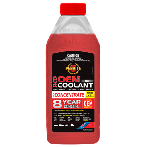 Penrite Red OEM Coolant Concentrate Anti-Freeze Fluid 1L - COOLRED001