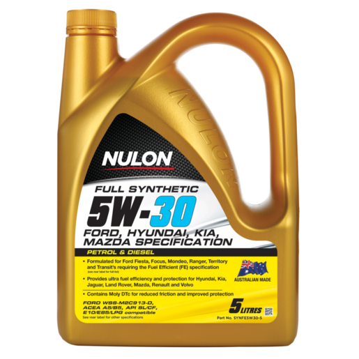 Nulon Full Synthetic 5W-30 Fuel Efficient Engine Oil 5L - SYNFE5W30-5