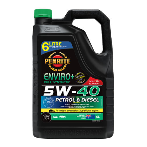 Penrite Enviro+ 5W-40 Full Synthetic Engine Oil 6L - EPLUS5W40006