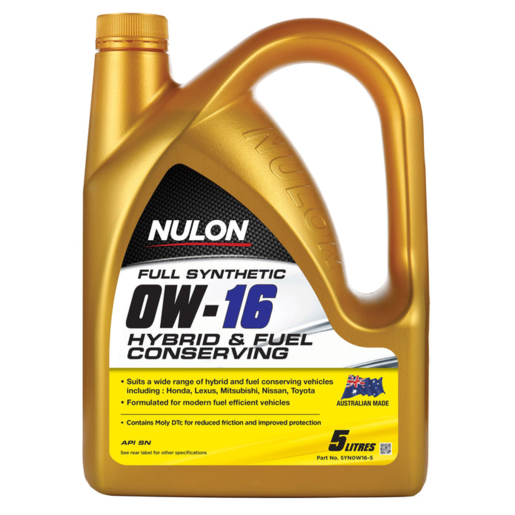 Nulon Full Synthetic 0W-16 Hybrid & Fuel Conserving Engine Oil 5L - SYN0W16-5