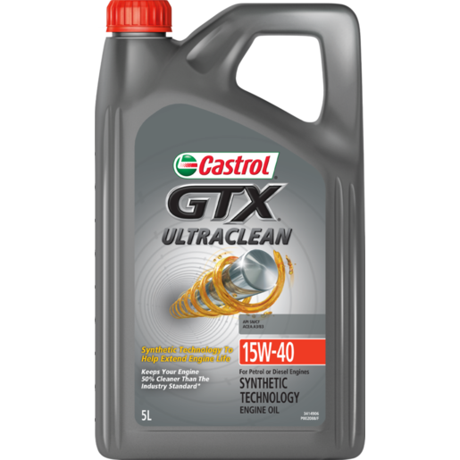 Castrol GTX Ultraclean 15W-40 Semi Synthetic Engine Oil 5L - 3414906