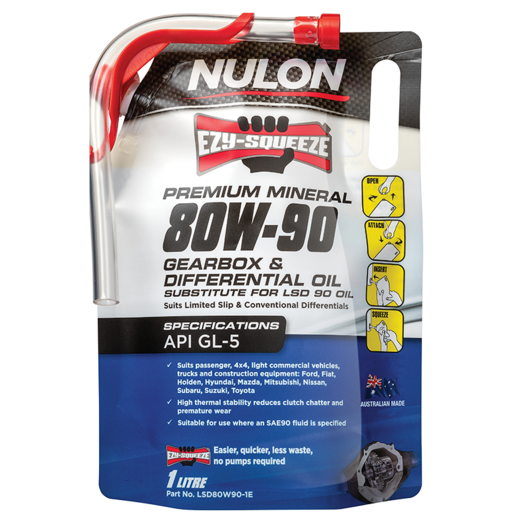 Nulon Premium Mineral Gearbox and Differential Oil 80W-90 1L - LSD80W90-1E