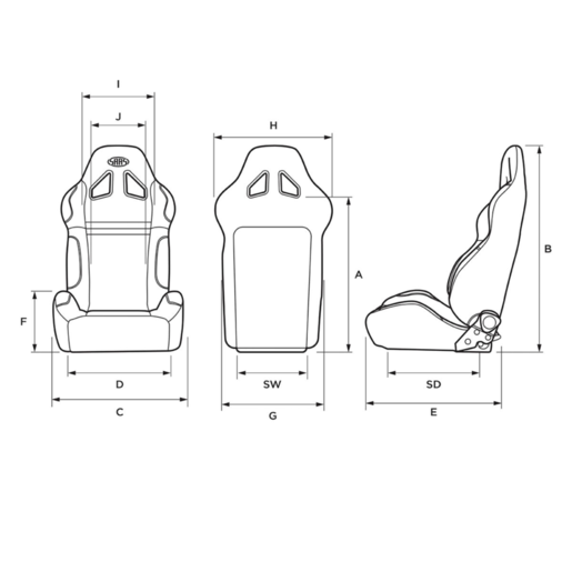 SAAS Kombat Seat Dual Recline Black ADR Compliant - E1001