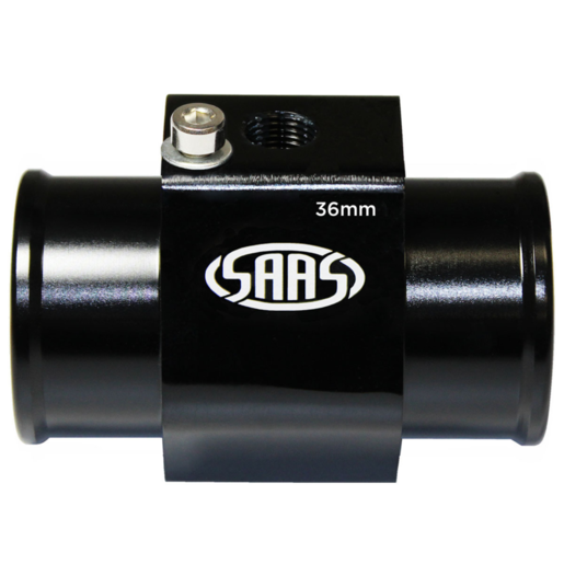 SAAS Water Temp Adapter Rad Hose 36mm Black Aluminium - SWTA36B