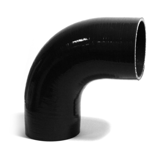 SAAS 90Deg 4 Ply Silicone Hose 76mm x 76mm Black - SSH907676