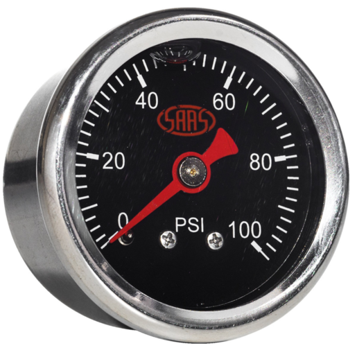 SAAS Fuel Press Gauge 100 Psi Liquid Filled 41mm Black - SG100B