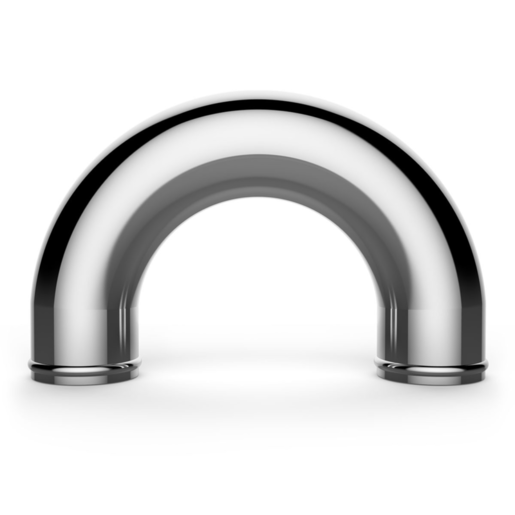 SAAS Pipe 76mm  x 180 Deg Aluminium Polished - SAP76180P