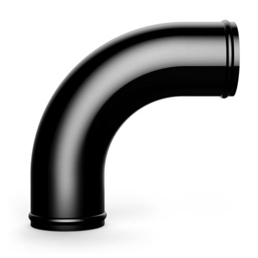 SAAS Pipe 76mm  x 90 Deg Aluminium Black Anodised - SAP7690B