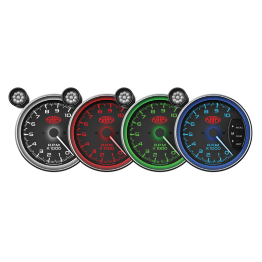 SAAS Tachometer 0-10K Shiftlite 5inch Black Muscle Series - SG-TAC5B