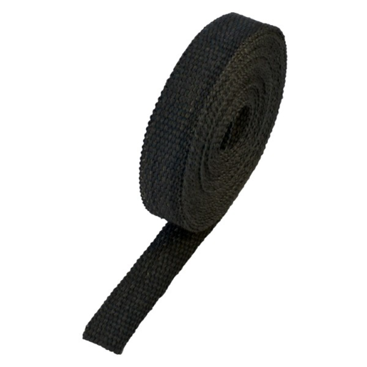 Black Coloured Exhaust Wrap 25mm(1")Wide x 3mt(10ft) Roll 650C Continuous